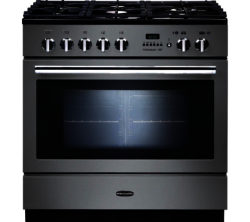 RANGEMASTER  Professional FXP 90 Dual Fuel Range Cooker - Stainless Steel & Chrome